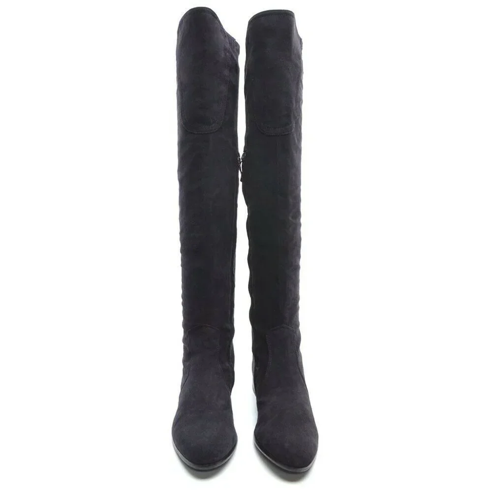 R & Renzi Plum Suede Over the Knee Riding Zip Boots 37